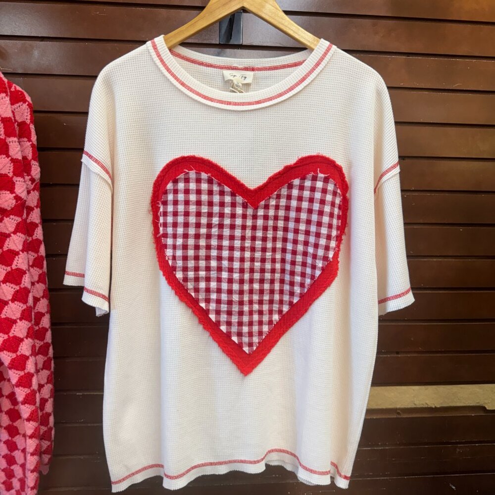 Sweetheart Gingham Waffle Tee